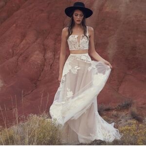 $1925 2 piece boho willowby by watters wedding dress